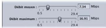 APPLE COMPRESSOR 2 - Ajustement du débit dans la sous-fenêtre de l'encodeur H.264 - 1