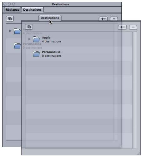 APPLE COMPRESSOR 3 - Optimisation des fenêtres réglages et destinations - 2