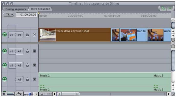APPLE FINAL CUT EXPRESS 4 - Identification des sélections dans la Timeline - 1