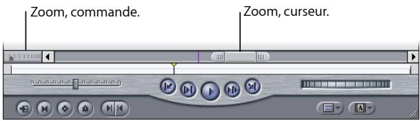 APPLE FINAL CUT EXPRESS 4 - Zoom avant ou arrière sur la zone d'affichage de l'oscilloscope - 1