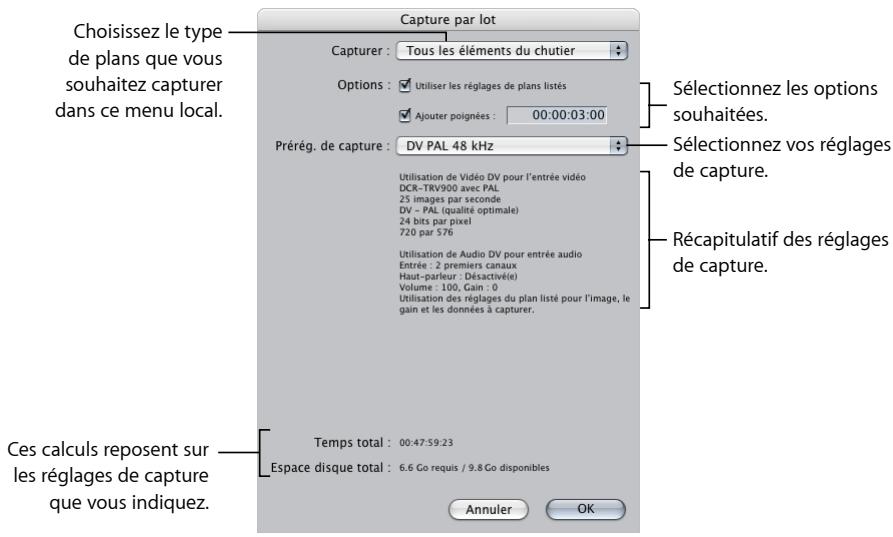APPLE FINAL CUT EXPRESS 4 - Pour capturer plusieurs plans sélectionnés dans le Navigateur : - 1