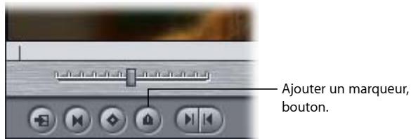APPLE FINAL CUT EXPRESS 4 - Pour ajouter rapidement un marqueur à un plan dans le Visualiseur : - 1