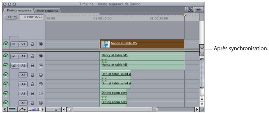 APPLE FINAL CUT EXPRESS 4 - Synchronisation simultanée par déplacement ou par coulissement de tous les éléments de plan simultanément - 2