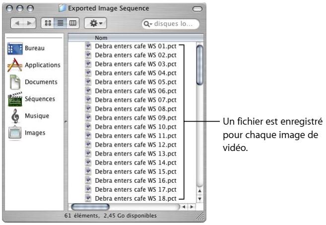 APPLE FINAL CUT EXPRESS 4 - Pour exporter une suite d'images numérotées : - 3