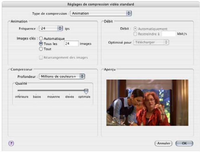 APPLE FINAL CUT EXPRESS 4 - Réglages de compression vidéo standard - 1