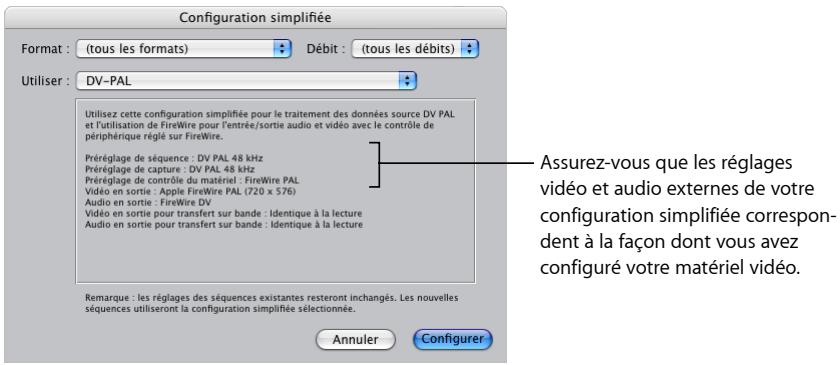 APPLE FINAL CUT EXPRESS 4 - Pour afficher un résumé de votre configuration simplifiée : - 1