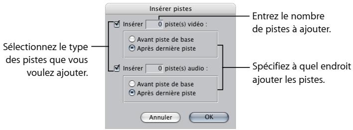 APPLE FINAL CUT EXPRESS 4 - Pour ajouter plusieurs pistes à une séquence : - 1