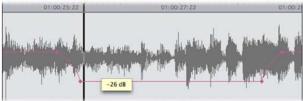 APPLE FINAL CUT EXPRESS 4 - Exemple : Utilisation des images clés pour ajuster les niveaux audio - 3