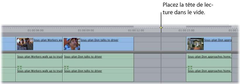 APPLE FINAL CUT EXPRESS 4 - Exemple : Montage d'un plan dans un vide de votre séquence - 2