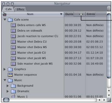 APPLE FINAL CUT EXPRESS 4 - Pour déplacer une colonne : - 1