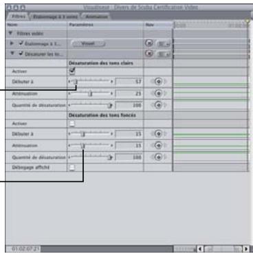 APPLE FINAL CUT EXPRESS 4 - Exemple : utilisation du filtre Désaturer les tons clairs - 2