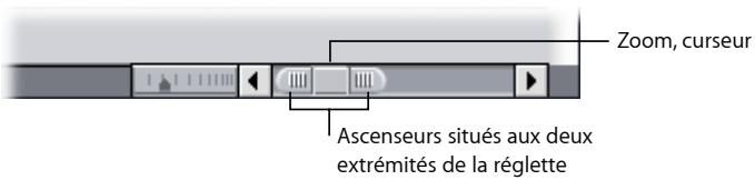 APPLE FINAL CUT EXPRESS 4 - Pour réaliser un zoom à l'aide de la réglette Zoom : - 1