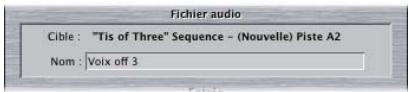 APPLE FINAL CUT EXPRESS 4 - Zone réservée au fichier audio - 1