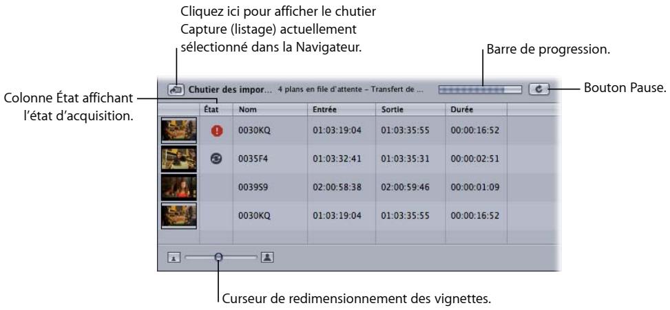 APPLE FINAL CUT EXPRESS 4 - Utilisation de la file d'attente de transfert - 1