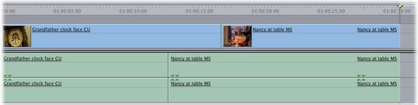 APPLE FINAL CUT EXPRESS 4 - Exemple : Montage par chevauchement dans le Visualiseur et point de montage simple dans le Canevas - 3