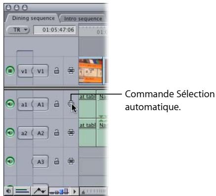 APPLE FINAL CUT EXPRESS 4 - Utilisation de la Sélection automatique pour spécifier les pistes concernées par la sélection - 4