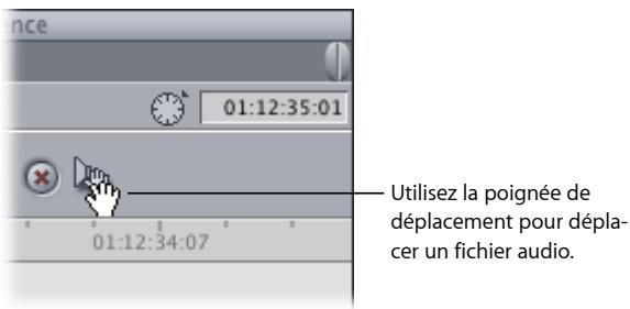 APPLE FINAL CUT EXPRESS 4 - Déplacement par glissement d'un plan audio dans le Canevas, le Navigateur ou la Timeline - 1