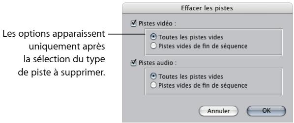 APPLE FINAL CUT EXPRESS 4 - Pour supprimer plusieurs pistes vides d'une séquence : - 1