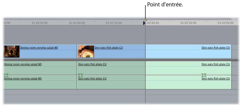 APPLE FINAL CUT EXPRESS 4 - Si vous définissez le point d'entrée ou de sortie de la séquence - 1