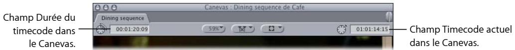 APPLE FINAL CUT EXPRESS 4 - Utilisation du timecode dans le Visualiseur et le Canevas - 1