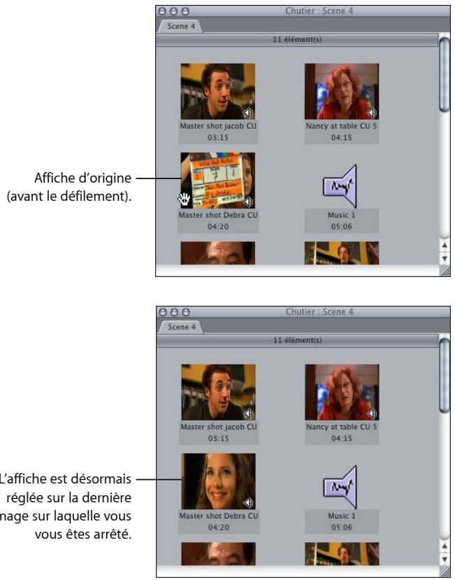APPLE FINAL CUT EXPRESS 4 - Pour définir l'affiche d'un plan dans le Visualiseur : - 1