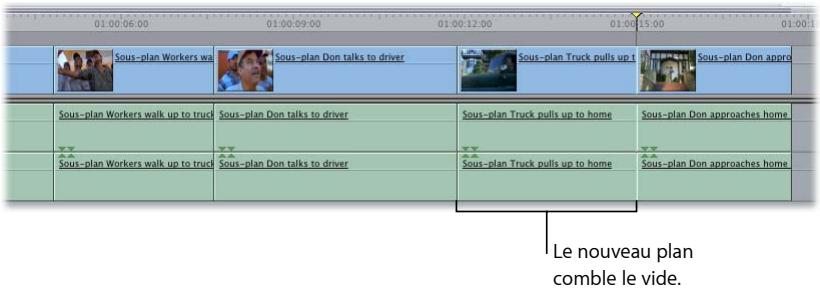 APPLE FINAL CUT EXPRESS 4 - Exemple : Montage d'un plan dans un vide de votre séquence - 4