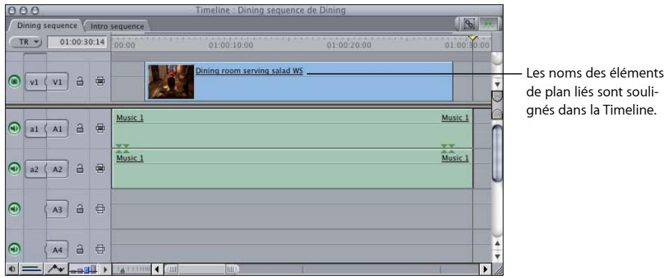 APPLE FINAL CUT EXPRESS 4 - Pour lier des éléments de plan indépendants dans la Timeline: - 3