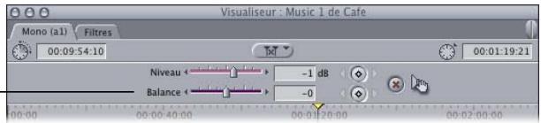 APPLE FINAL CUT EXPRESS 4 - Modification de la balance audio dans le Visualiseur - 1
