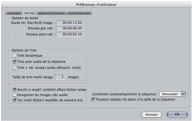 APPLE FINAL CUT EXPRESS 4 - Onglet Montage - 1