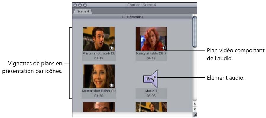 APPLE FINAL CUT EXPRESS 4 - Utilisation du Navigateur en présentation par icônes - 1