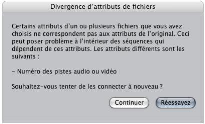 APPLE FINAL CUT EXPRESS 4 - Pour utiliser la zone de dialogue Reconnecter les fichiers : - 2