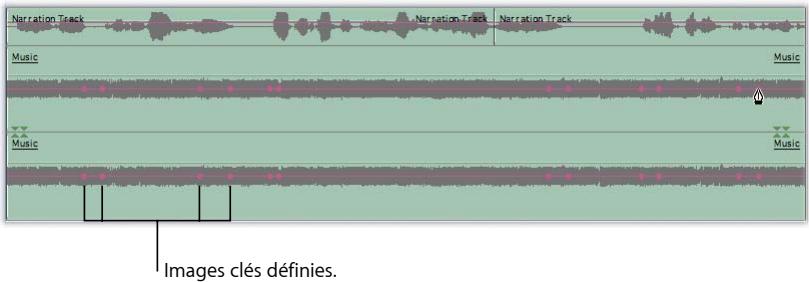 APPLE FINAL CUT EXPRESS 4 - Exemple : Utilisation des images clés dans la Timeline pour automatiser les niveaux audio - 2