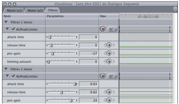 APPLE FINAL CUT EXPRESS 4 - Utilisation des filtres audio - 2