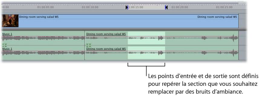APPLE FINAL CUT EXPRESS 4 - Exemple : remplacement de données audio parasites par des bruits d'ambiance - 5