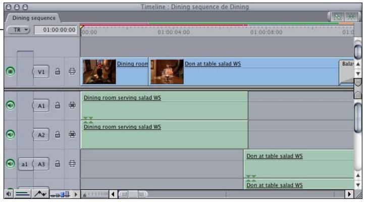 APPLE FINAL CUT EXPRESS 4 - Le menu contextuel TR dans la Timeline - 1