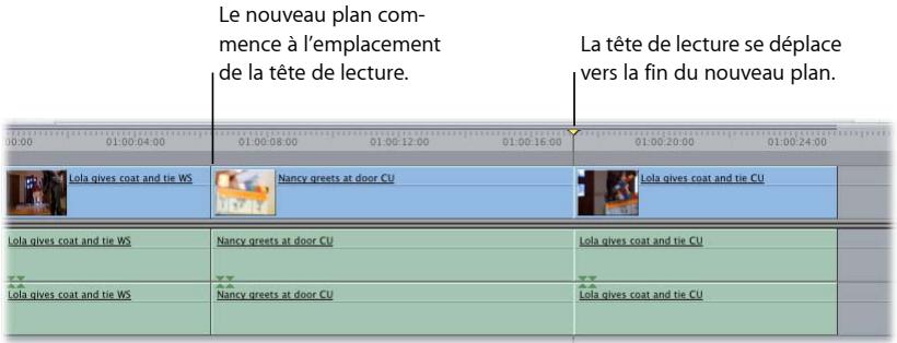 APPLE FINAL CUT EXPRESS 4 - Exemple : Montage d'un plan sans indication de points d'entrée ou de sortie dans votre séquence - 3
