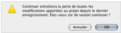 APPLE FINAL CUT EXPRESS 4 - Pour revenir à la dernière version enregistrée d'un projet : - 1
