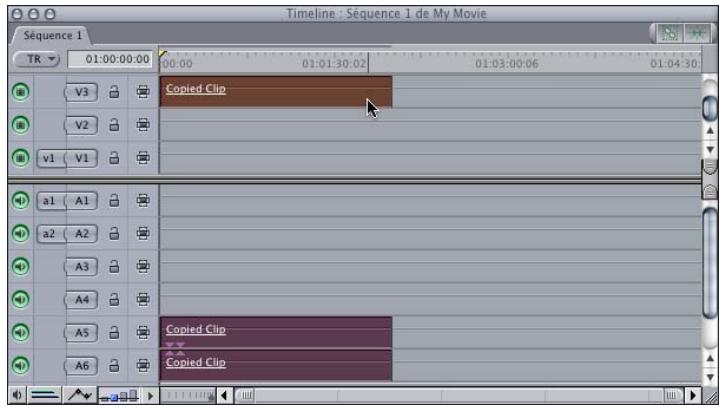APPLE FINAL CUT EXPRESS 4 - Copie, découpage et collage de plans dans la Timeline - 2