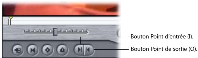 APPLE FINAL CUT EXPRESS 4 - Pour définir le point d'entrée ou de sortie d'un plan dans le Visualiseur : - 1