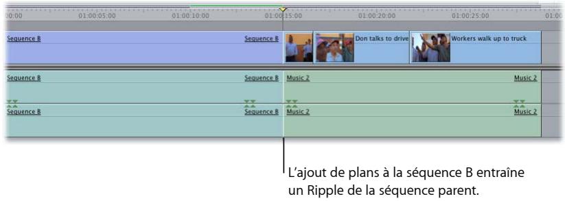APPLE FINAL CUT EXPRESS 4 - Le changement de durée d'une séquence imbriquée entraîne un Ripple des plans après cette séquence - 2