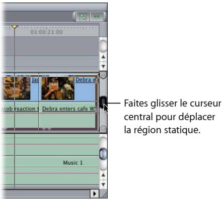 APPLE FINAL CUT EXPRESS 4 - Pour redimensionner une région statique dans la Timeline : - 1