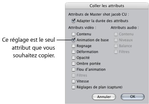 APPLE FINAL CUT EXPRESS 4 - Cochez la case Animation de base, puis cliquez sur OK. - 1