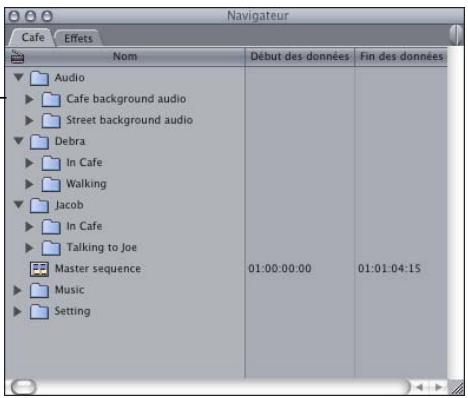APPLE FINAL CUT EXPRESS 4 - Utilisation de chutiers pour organiser vos plans - 1