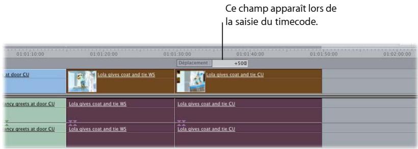 APPLE FINAL CUT EXPRESS 4 - Pour déplacer un plan dans votre séquence à l'aide du timecode : - 1