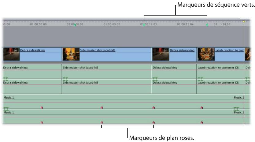 APPLE FINAL CUT EXPRESS 4 - Différences entre les marqueurs de séquences et les marqueurs de plans - 1