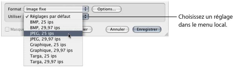 APPLE FINAL CUT EXPRESS 4 - Pour exporter une image fixe : - 2