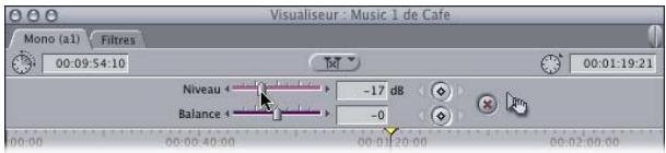 APPLE FINAL CUT EXPRESS 4 - Modification des niveaux audio dans le Visualiseur - 2