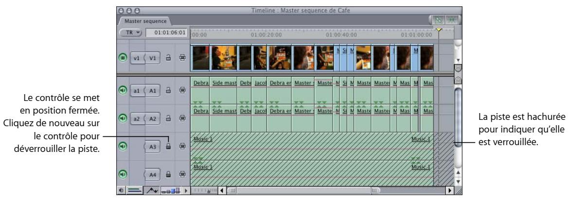 APPLE FINAL CUT EXPRESS 4 - Pour verrouiller une seule piste : - 1