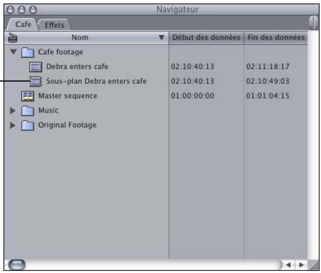 APPLE FINAL CUT EXPRESS 4 - Pour créer un sous-plan : - 1