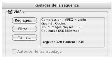 APPLE FINAL CUT EXPRESS 4 - Réglages vidéo des séquences QuickTime - 1